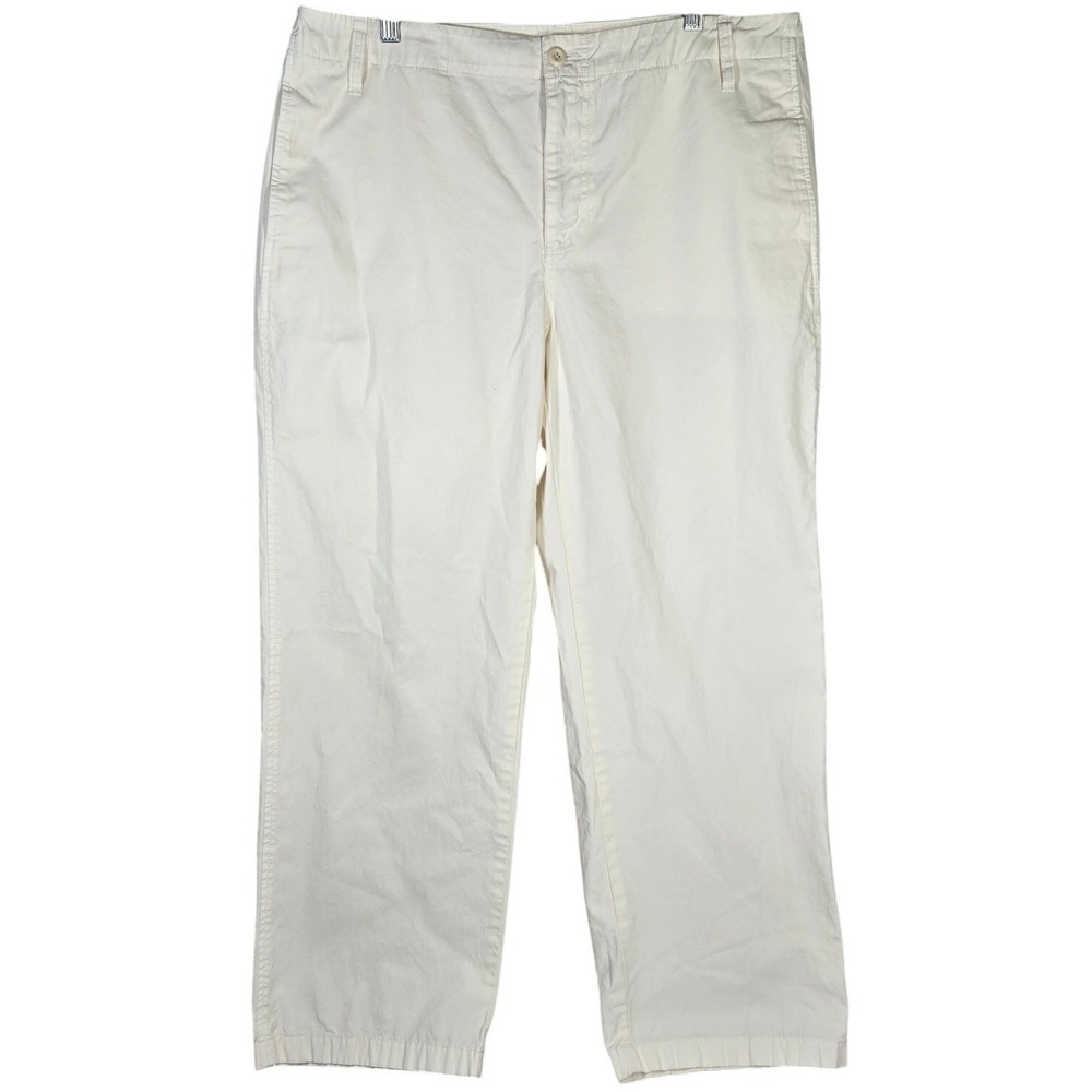 J‎ Crew Women's Cream Chino Pants Size 32 Style BP499 Cotton Blend Relaxed Fit